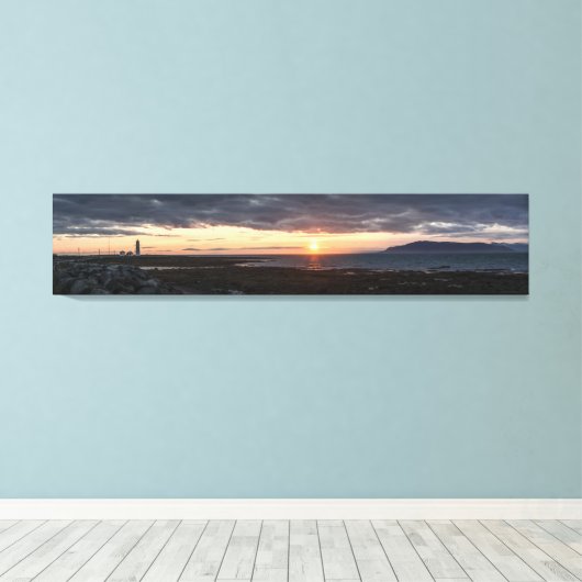 IJsland panorama zonsondergang canvas (Insitu (Houten vloer))