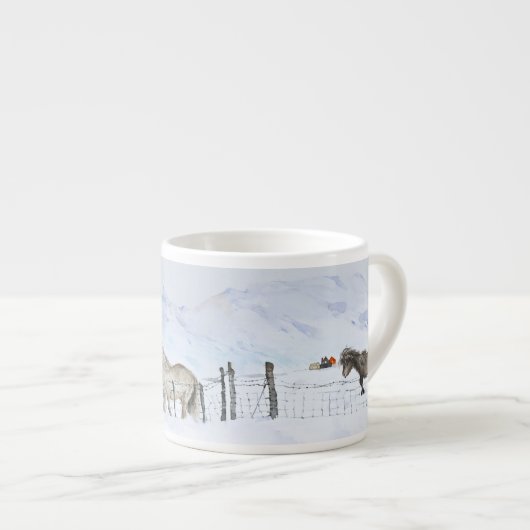 IJsland Ponies Espresso Coffee Cup Espresso Kop (Voorkant rechts)