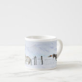 IJsland Ponies Espresso Coffee Cup Kop (Voorkant rechts)