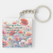 IJsland Poppies & Quote Sleutelhanger (Achterkant)