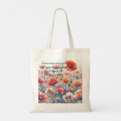 IJsland Poppies & Quote Tote Bag (Achterkant)