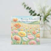 IJsland Poppy Field & Quote Kaart (Staand voorkant)