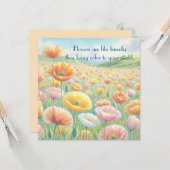 IJsland Poppy Field & Quote Kaart (Voorkant / Achterkant in situ)