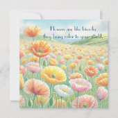 IJsland Poppy Field & Quote Kaart (Voorkant)