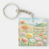 IJsland Poppy Field & Quote Sleutelhanger (Voorkant)
