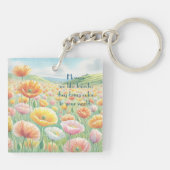 IJsland Poppy Field & Quote Sleutelhanger (Achterkant)