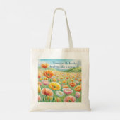 IJsland Poppy Field & Quote Tote Bag (Achterkant)