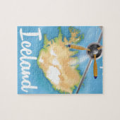 IJsland poster van vintage-reizen Legpuzzel (Horizontaal)