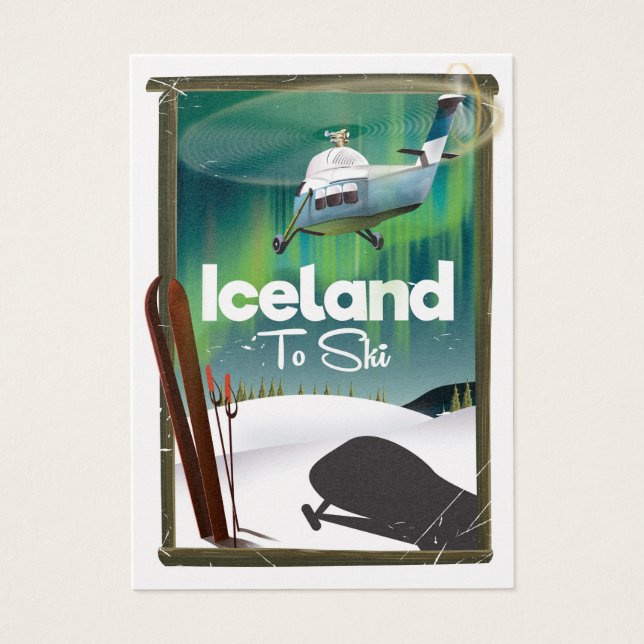 IJsland  poster Visitekaartjes (Voorkant)