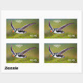 IJsland Puffin - Aangepaste naam Rechthoekige Sticker (Vel)