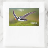 IJsland Puffin - Aangepaste naam Rechthoekige Sticker (Tas)