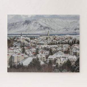 IJsland: Puzzle - Reykjavik in de winter Legpuzzel