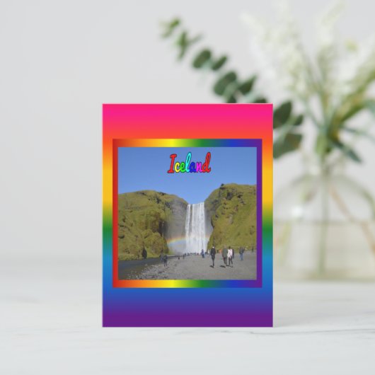 IJsland Rainbow Waterfall Briefkaart (Staand voorkant)