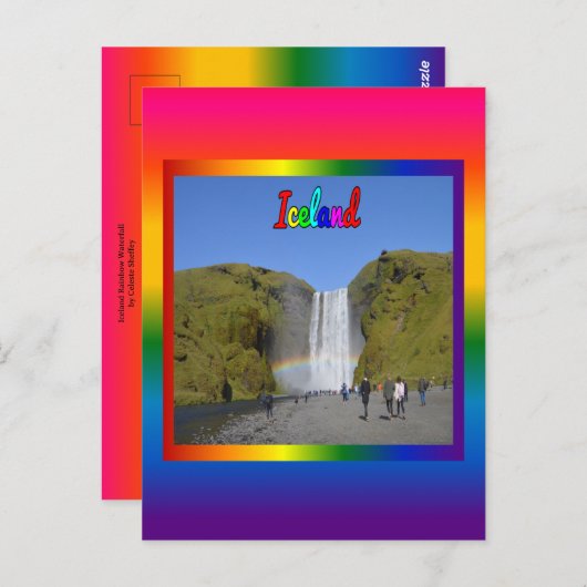 IJsland Rainbow Waterfall Briefkaart (Voorkant / Achterkant)