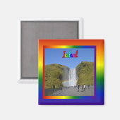 IJsland Rainbow Waterfall Magneet (Voorkant / Achterkant)
