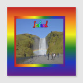 IJsland Rainbow Waterfall Magnet (Voorkant)