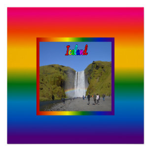 IJsland Rainbow Waterfall Perfect Poster