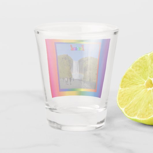 IJsland Rainbow Waterfall Shot Glas (Achterkant)