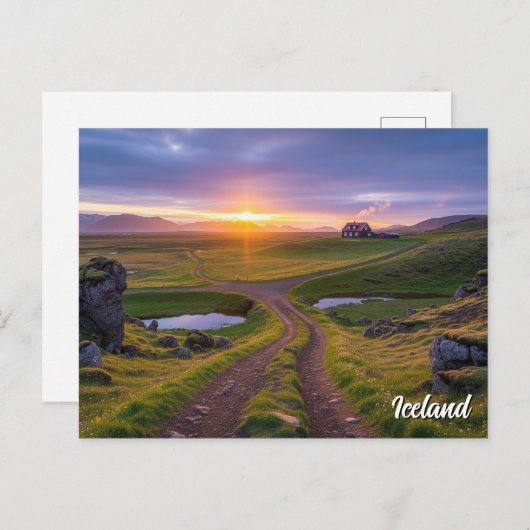 IJsland Reizen Briefkaart (Voorkant / Achterkant)