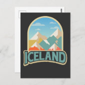 IJsland Retro  Gift Hiking Lover bergen Briefkaart (Voorkant / Achterkant)