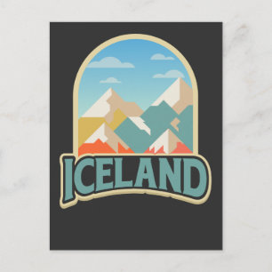 IJsland Retro  Gift Hiking Lover bergen Briefkaart