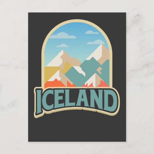 IJsland Retro  Gift Hiking Lover bergen Briefkaart (Voorkant)