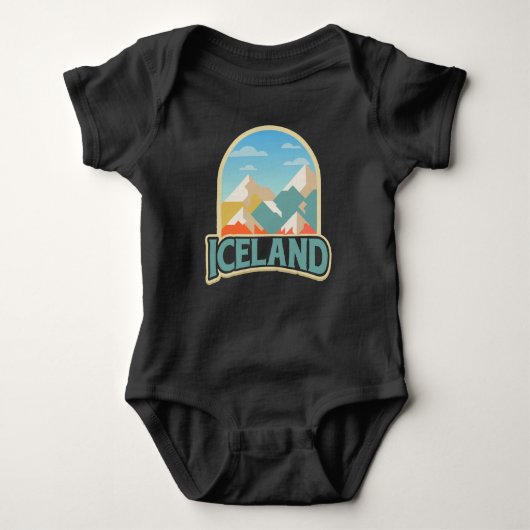 IJsland Retro Gift Hiking Lover bergen Romper (Voorkant)
