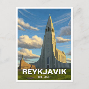IJsland Reykavik Kerk van Hallgrimur Reizen Briefkaart