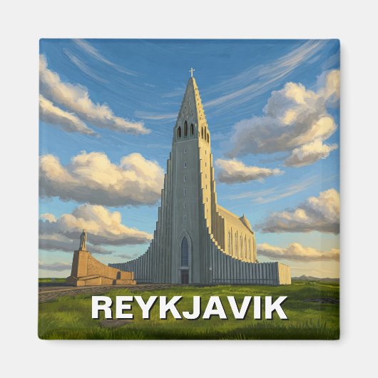 IJsland Reykavik Kerk van Hallgrimur Reizen Magneet (Voorkant)