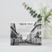 IJsland Reykjavik Street Black White Personalize Briefkaart (Staand voorkant)