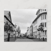 IJsland Reykjavik Street Scene Black White
