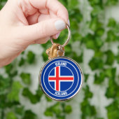 IJsland Rond Embleem Sleutelhanger (Hand)
