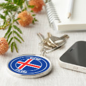 IJsland Rond Embleem Sleutelhanger (Zijkant)