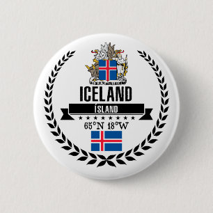 IJsland Ronde Button 5,7 Cm