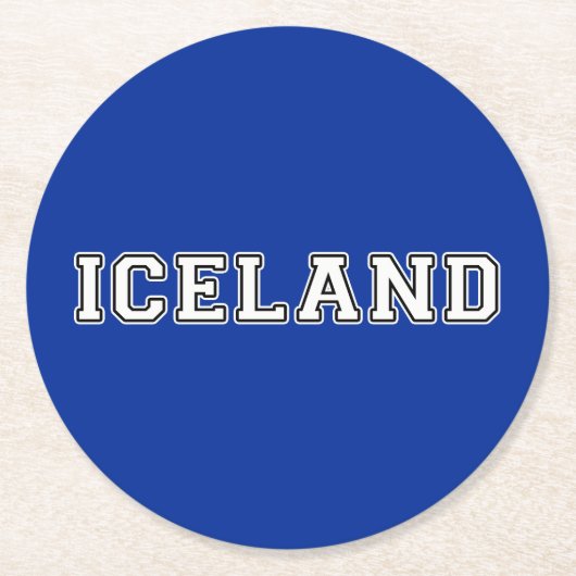 IJsland Ronde Kartonnen Onderzetter (Voorkant)