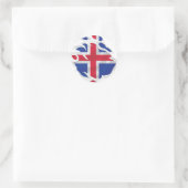IJsland scheurt vlag Ronde Sticker (Tas)
