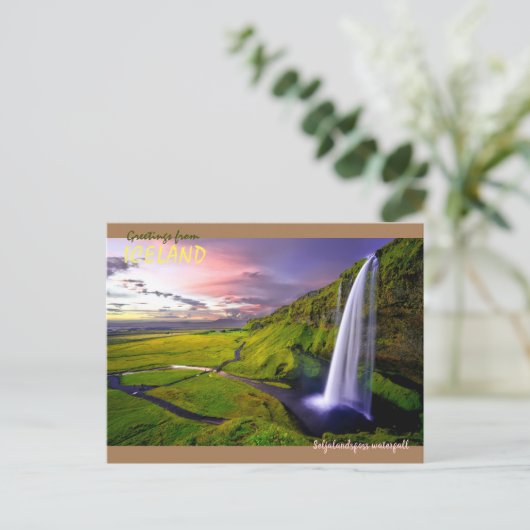 IJsland- Seljalandsfoss waterval Briefkaart (Staand voorkant)