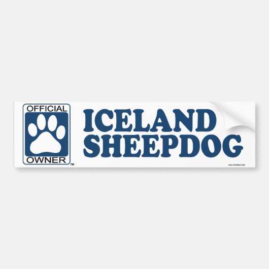IJsland Sheepdog Blue Bumpersticker (Voorkant)