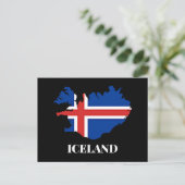IJsland Silhouet, vlag, Briefkaart (Staand voorkant)