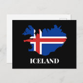 IJsland Silhouet, vlag, Briefkaart (Voorkant / Achterkant)
