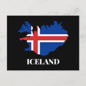 IJsland Silhouet, vlag, Briefkaart (Voorkant)
