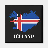 IJsland Silhouet, vlag, Magneet (Voorkant)