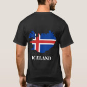 IJsland Silhouet, vlag, T-shirt (Achterkant)