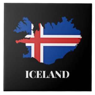 IJsland Silhouet, vlag, Tegeltje