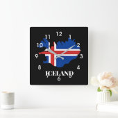 IJsland Silhouet, vlag, Vierkante Klok (Huis)