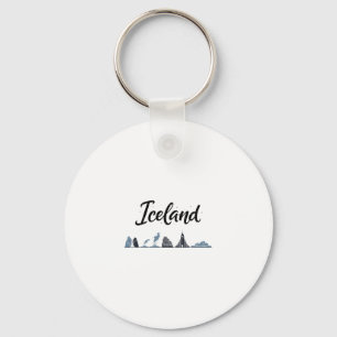 IJsland Silhouette Reis Vakantie Outfits Sleutelhanger
