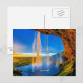 IJsland Skogafoss, prachtige landschapsfoto Briefkaart (Voorkant / Achterkant)