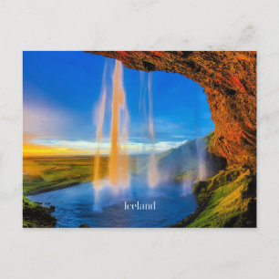 IJsland Skogafoss, prachtige landschapsfoto Briefkaart