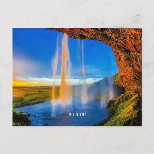 IJsland Skogafoss, prachtige landschapsfoto Briefkaart (Voorkant)