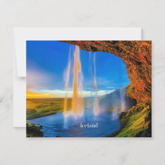 IJsland Skogafoss, prachtige landschapsfoto Kaart (Voorkant)